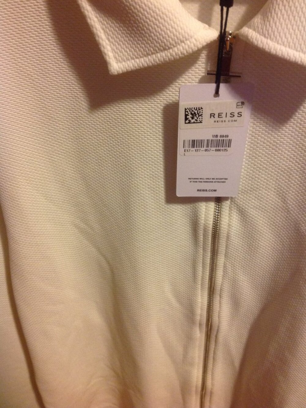 Reiss Men's Lightweight Front Zipper Closure Jacket - Large - New with Tags - Picture 4 of 6